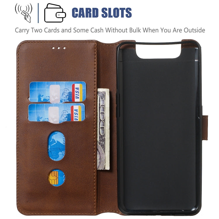 For Galaxy A80 / A90 Solid Color Buckle Horizontal Flip Leather Case with Wallet & Holder & Card Slots