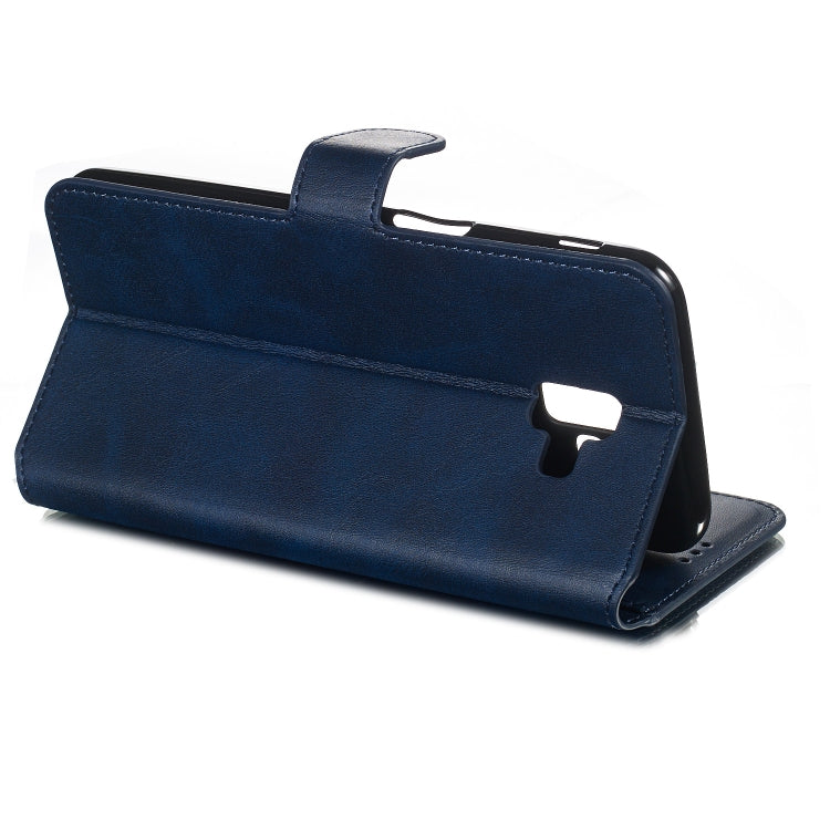 For Galaxy J6+ Solid Color Buckle Horizontal Flip Leather Case with Wallet & Holder & Card Slots