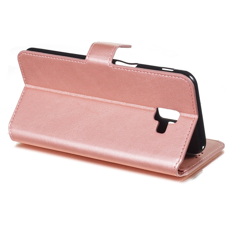 For Galaxy J6+ Solid Color Buckle Horizontal Flip Leather Case with Wallet & Holder & Card Slots