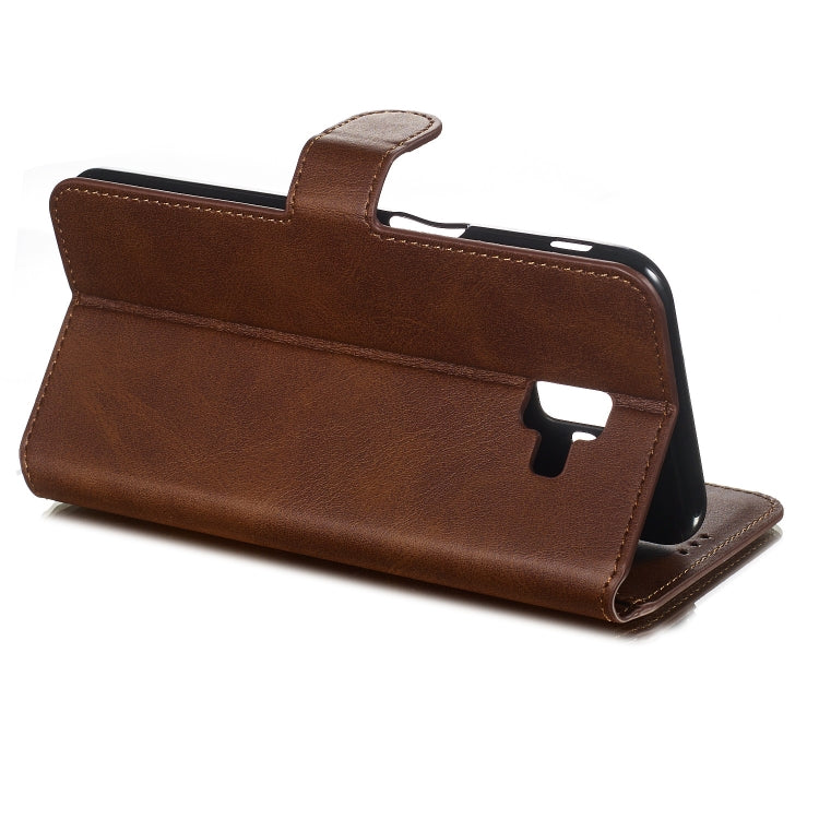 For Galaxy J6+ Solid Color Buckle Horizontal Flip Leather Case with Wallet & Holder & Card Slots