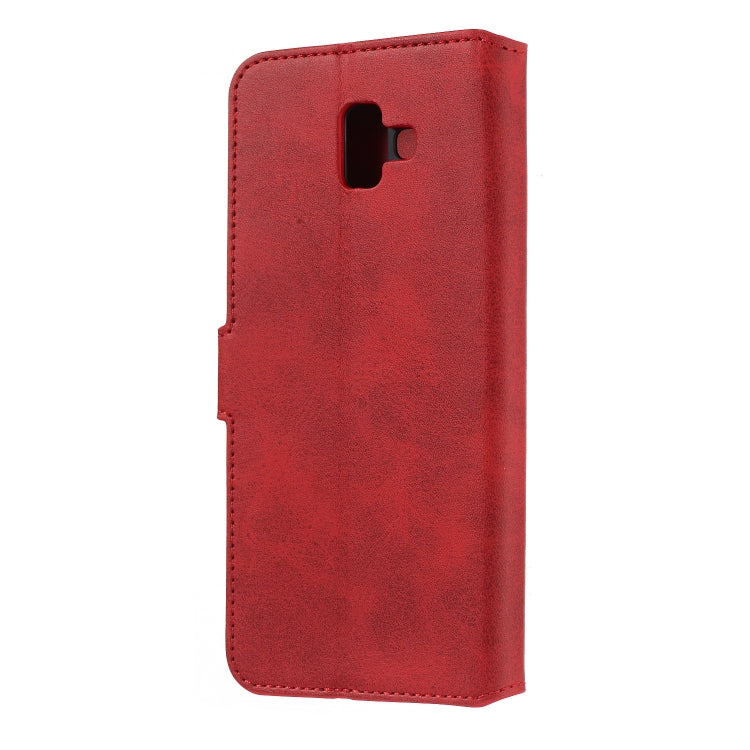 For Galaxy J6+ Solid Color Buckle Horizontal Flip Leather Case with Wallet & Holder & Card Slots