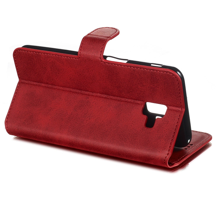 For Galaxy J6+ Solid Color Buckle Horizontal Flip Leather Case with Wallet & Holder & Card Slots