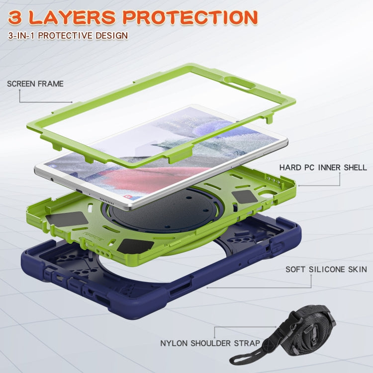 For Samsung Galaxy Tab A7 Lite T220 / T225 Silicone + PC Protective Case with Holder & Shoulder Strap