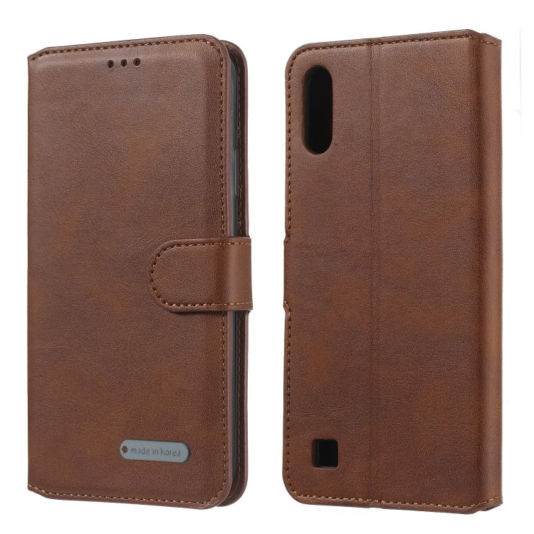 For Galaxy A10 / M10 Solid Color Buckle Horizontal Flip Leather Case with Wallet & Holder & Card Slots