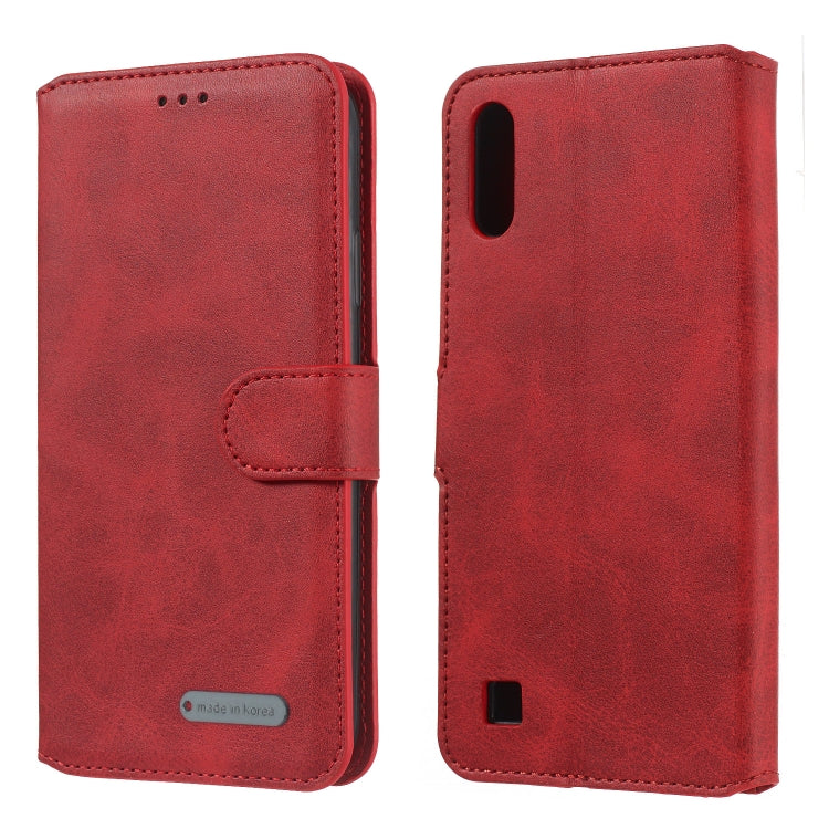 For Galaxy A10 / M10 Solid Color Buckle Horizontal Flip Leather Case with Wallet & Holder & Card Slots
