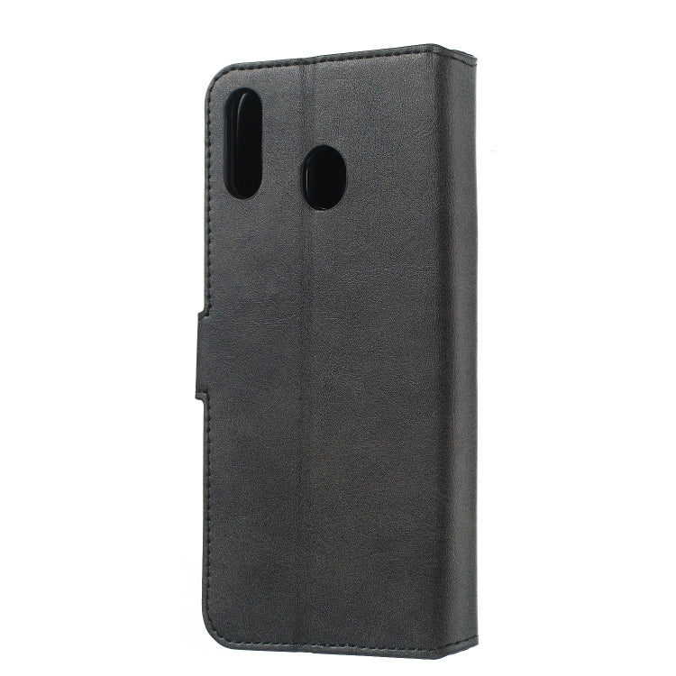 For Galaxy M20 Solid Color Buckle Horizontal Flip Leather Case with Wallet & Holder & Card Slots