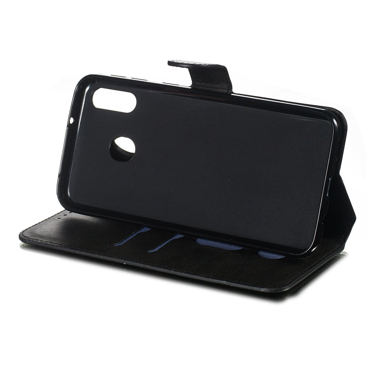 For Galaxy M20 Solid Color Buckle Horizontal Flip Leather Case with Wallet & Holder & Card Slots