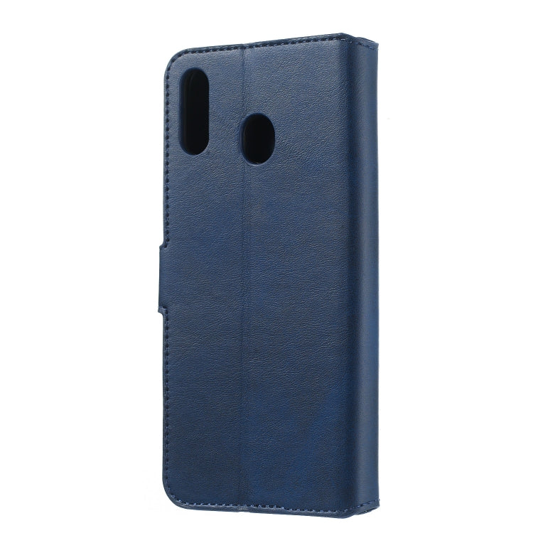 For Galaxy M20 Solid Color Buckle Horizontal Flip Leather Case with Wallet & Holder & Card Slots
