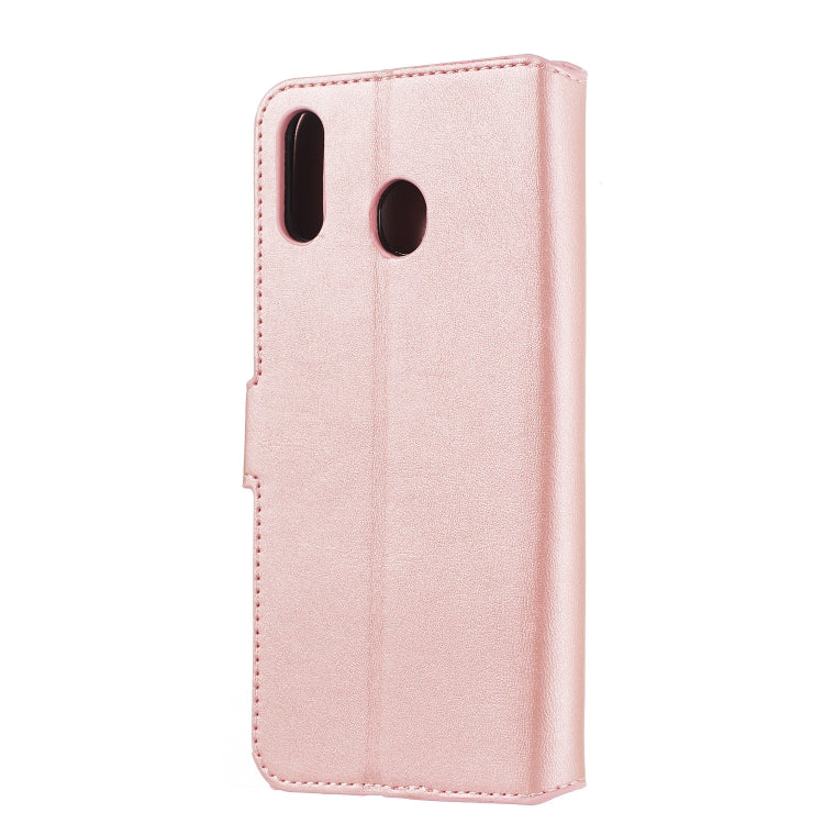 For Galaxy M20 Solid Color Buckle Horizontal Flip Leather Case with Wallet & Holder & Card Slots