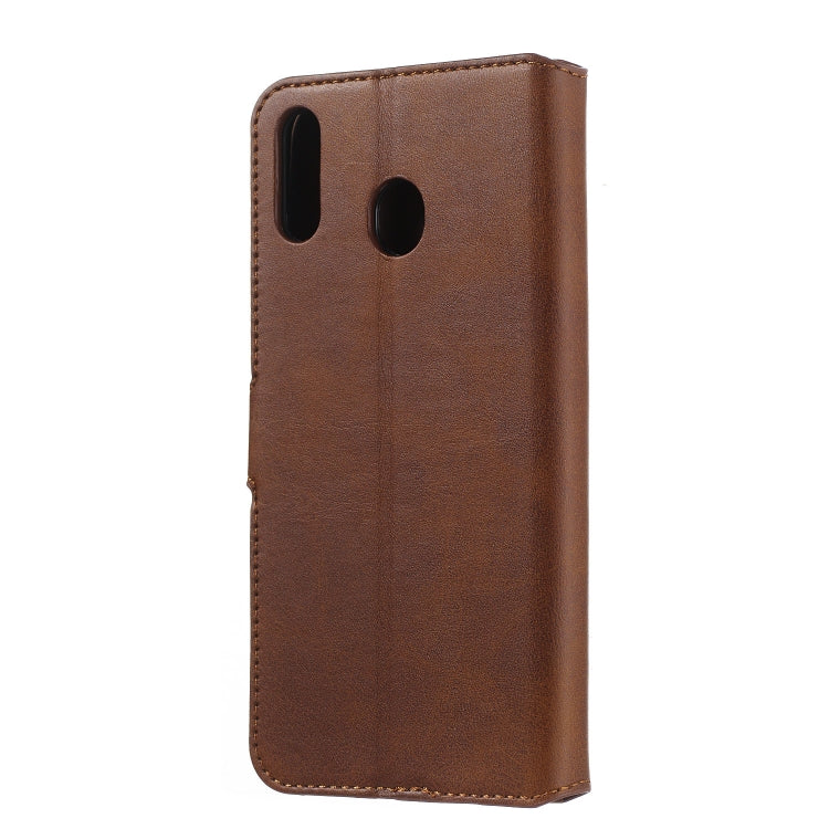 For Galaxy M20 Solid Color Buckle Horizontal Flip Leather Case with Wallet & Holder & Card Slots