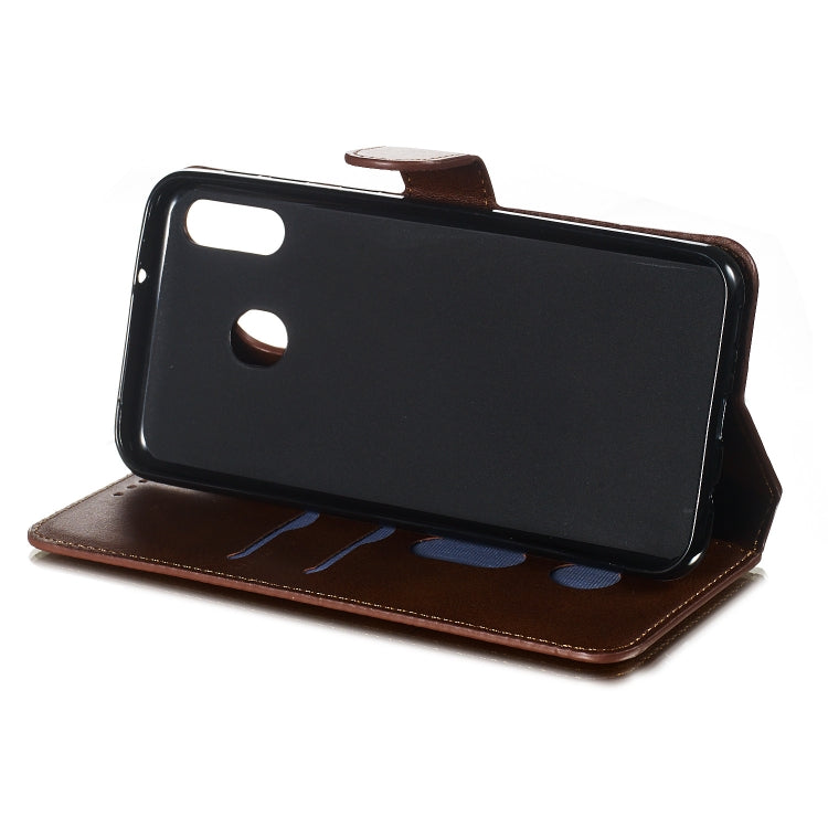 For Galaxy M20 Solid Color Buckle Horizontal Flip Leather Case with Wallet & Holder & Card Slots