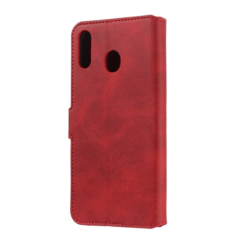 For Galaxy M20 Solid Color Buckle Horizontal Flip Leather Case with Wallet & Holder & Card Slots