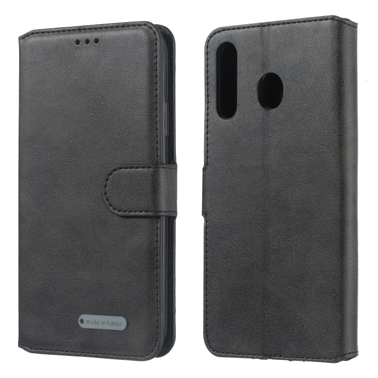 For Galaxy M30 Solid Color Buckle Horizontal Flip Leather Case with Wallet & Holder & Card Slots