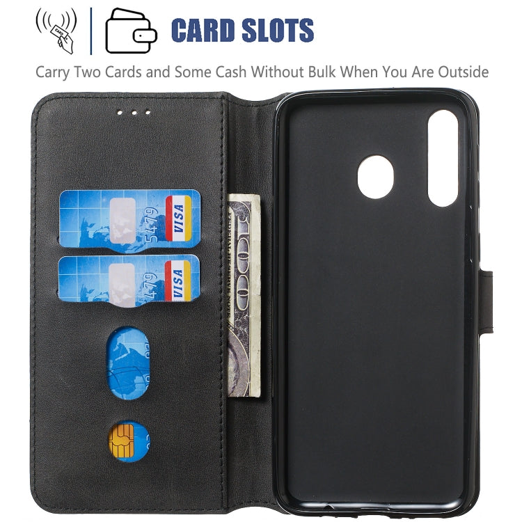 For Galaxy M30 Solid Color Buckle Horizontal Flip Leather Case with Wallet & Holder & Card Slots