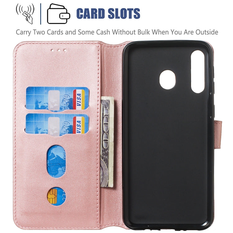 For Galaxy M30 Solid Color Buckle Horizontal Flip Leather Case with Wallet & Holder & Card Slots
