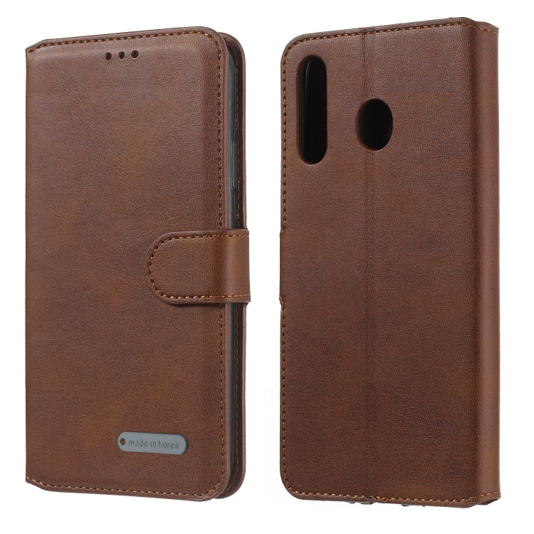 For Galaxy M30 Solid Color Buckle Horizontal Flip Leather Case with Wallet & Holder & Card Slots