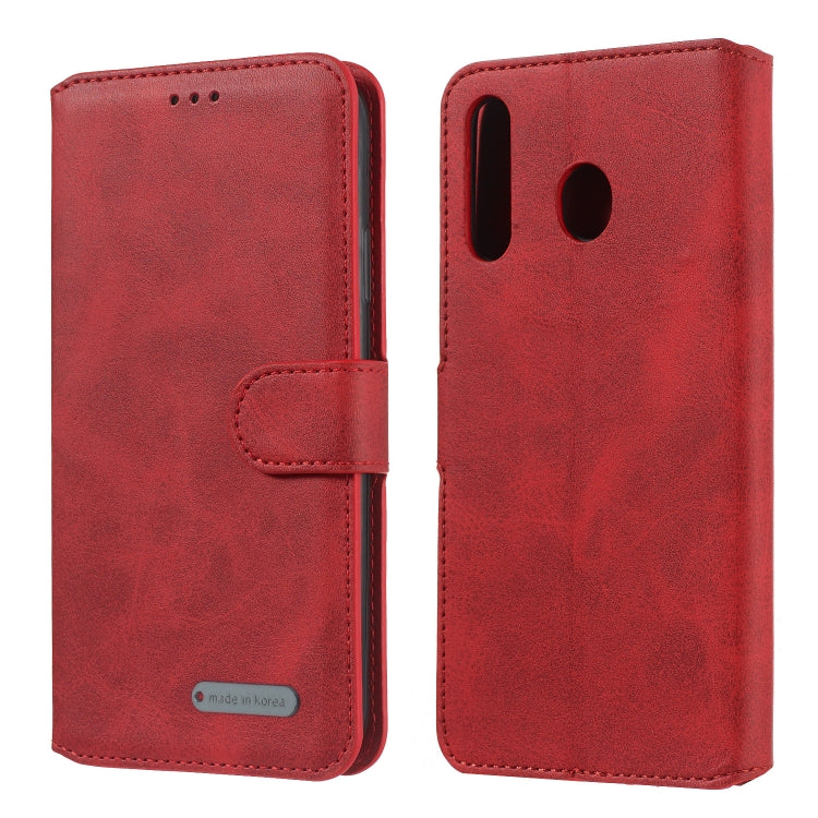 For Galaxy M30 Solid Color Buckle Horizontal Flip Leather Case with Wallet & Holder & Card Slots