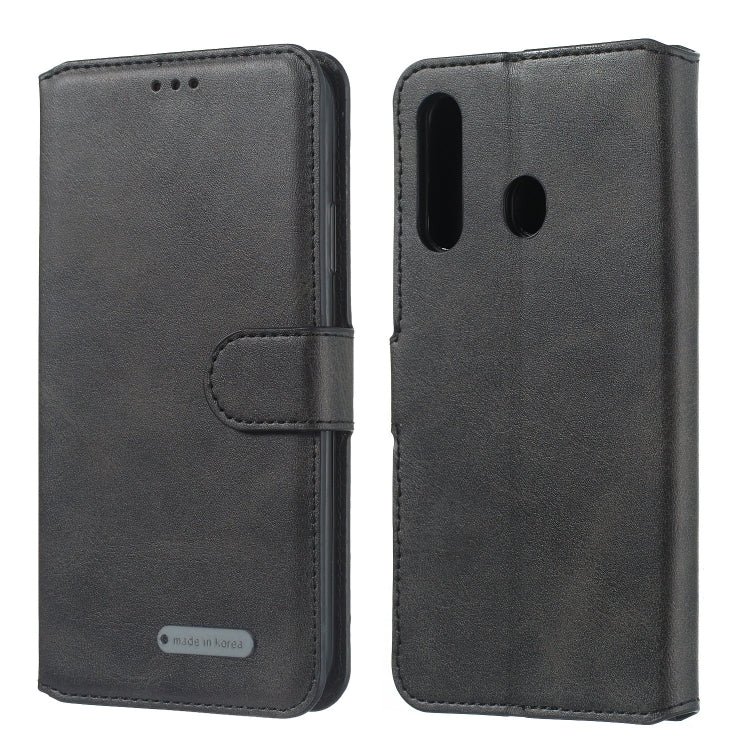 For Galaxy M40 / A60 Solid Color Buckle Horizontal Flip Leather Case with Wallet & Holder & Card Slots
