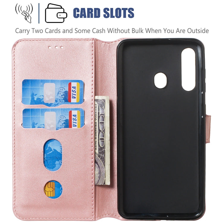 For Galaxy M40 / A60 Solid Color Buckle Horizontal Flip Leather Case with Wallet & Holder & Card Slots