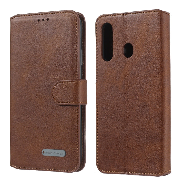 For Galaxy M40 / A60 Solid Color Buckle Horizontal Flip Leather Case with Wallet & Holder & Card Slots