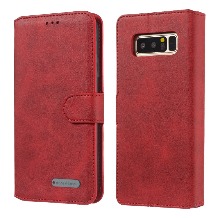 For Galaxy Note8 Solid Color Buckle Horizontal Flip Leather Case with Wallet & Holder & Card Slots