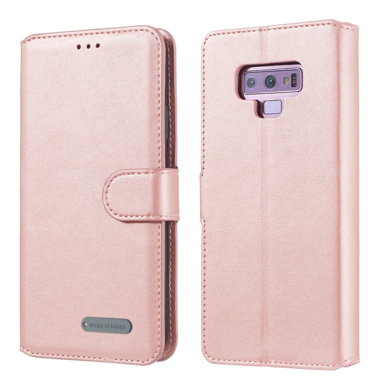 For Galaxy Note9 Solid Color Buckle Horizontal Flip Leather Case with Wallet & Holder & Card Slots