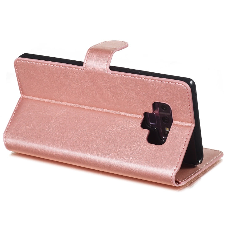 For Galaxy Note9 Solid Color Buckle Horizontal Flip Leather Case with Wallet & Holder & Card Slots