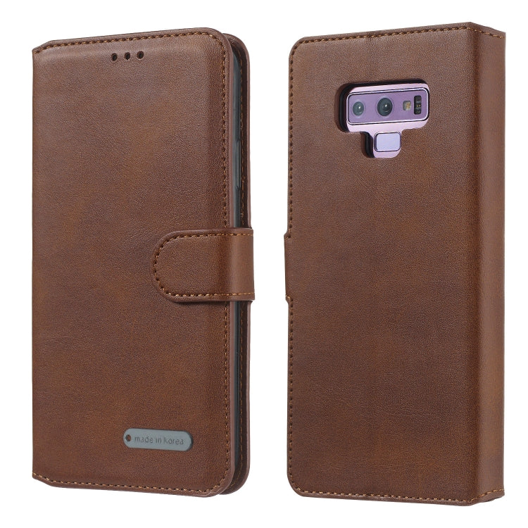 For Galaxy Note9 Solid Color Buckle Horizontal Flip Leather Case with Wallet & Holder & Card Slots