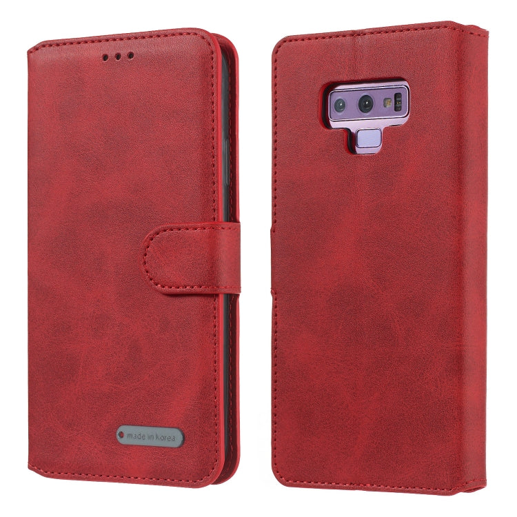 For Galaxy Note9 Solid Color Buckle Horizontal Flip Leather Case with Wallet & Holder & Card Slots