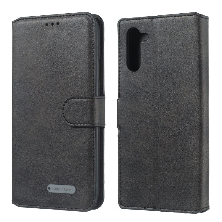 For Galaxy Note10 Solid Color Buckle Horizontal Flip Leather Case with Wallet & Holder & Card Slots