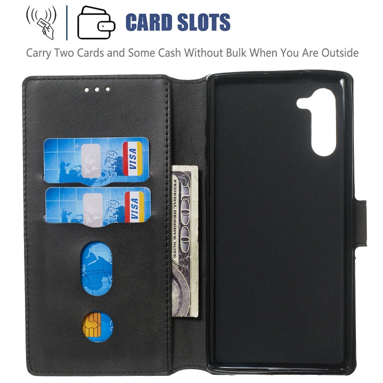 For Galaxy Note10 Solid Color Buckle Horizontal Flip Leather Case with Wallet & Holder & Card Slots
