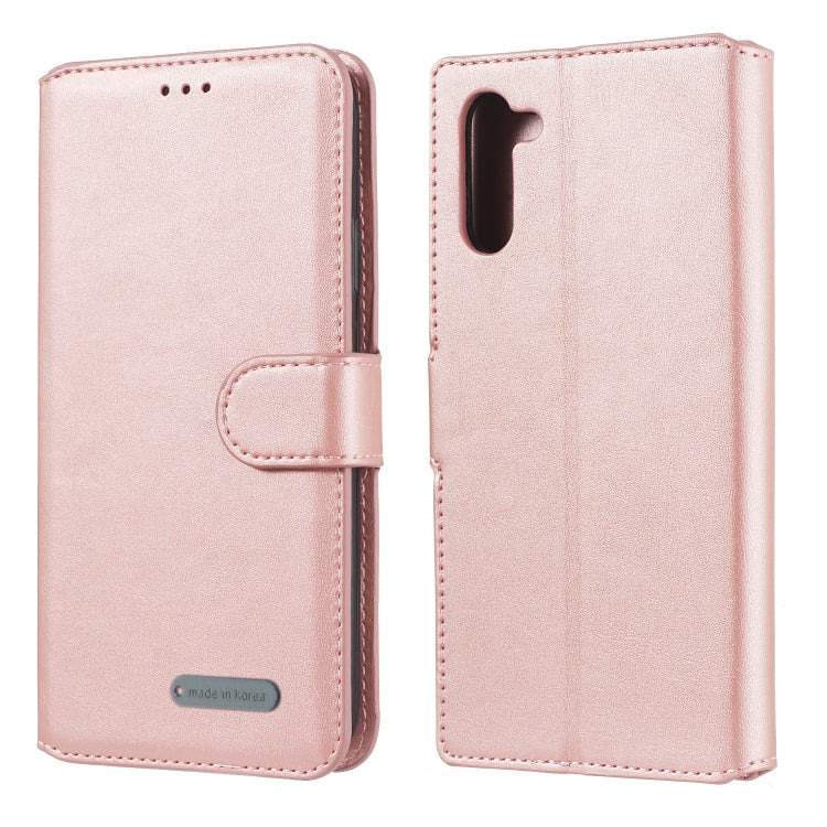 For Galaxy Note10 Solid Color Buckle Horizontal Flip Leather Case with Wallet & Holder & Card Slots
