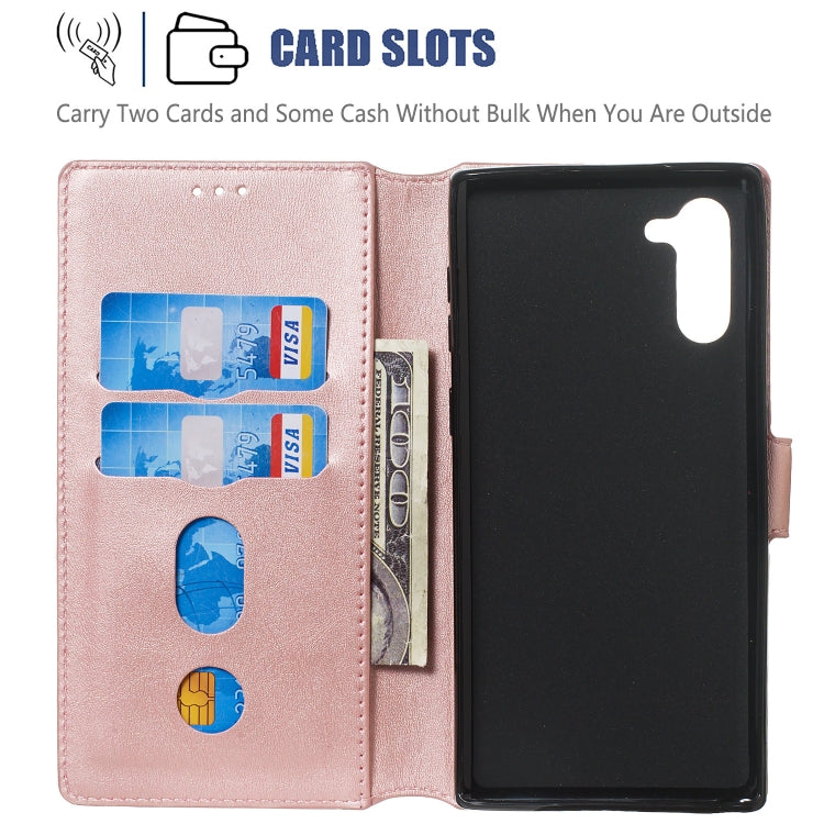 For Galaxy Note10 Solid Color Buckle Horizontal Flip Leather Case with Wallet & Holder & Card Slots