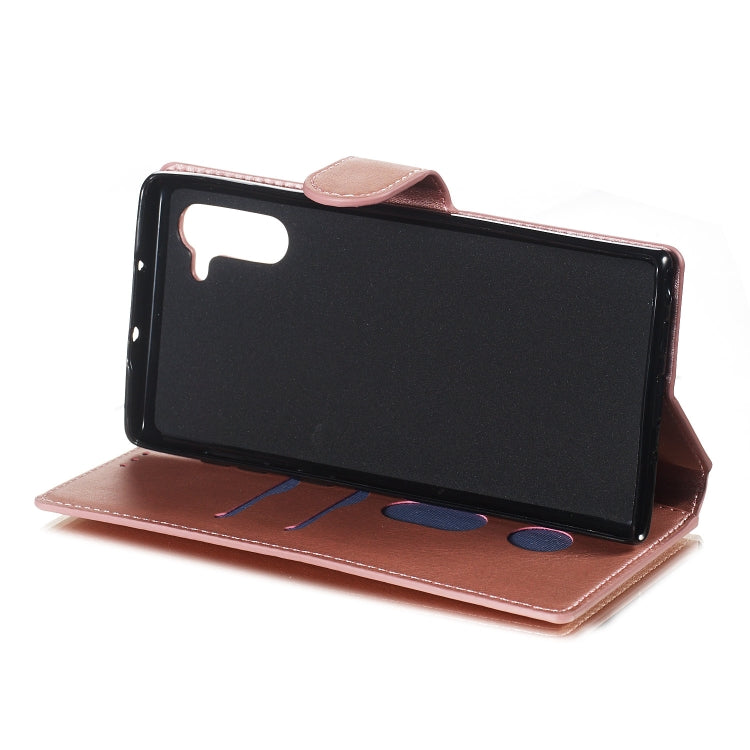 For Galaxy Note10 Solid Color Buckle Horizontal Flip Leather Case with Wallet & Holder & Card Slots