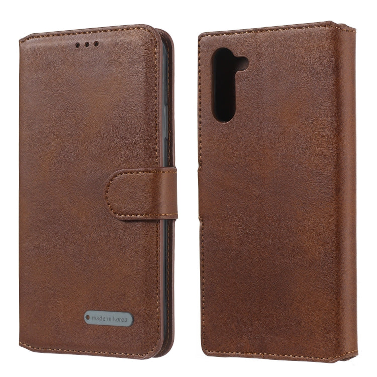 For Galaxy Note10 Solid Color Buckle Horizontal Flip Leather Case with Wallet & Holder & Card Slots