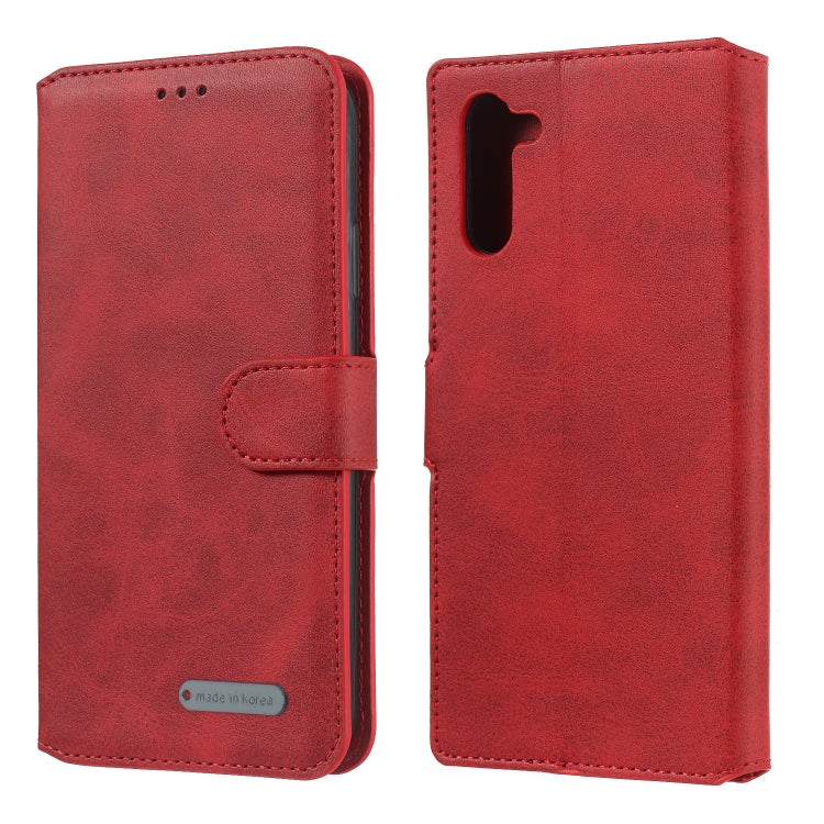 For Galaxy Note10 Solid Color Buckle Horizontal Flip Leather Case with Wallet & Holder & Card Slots