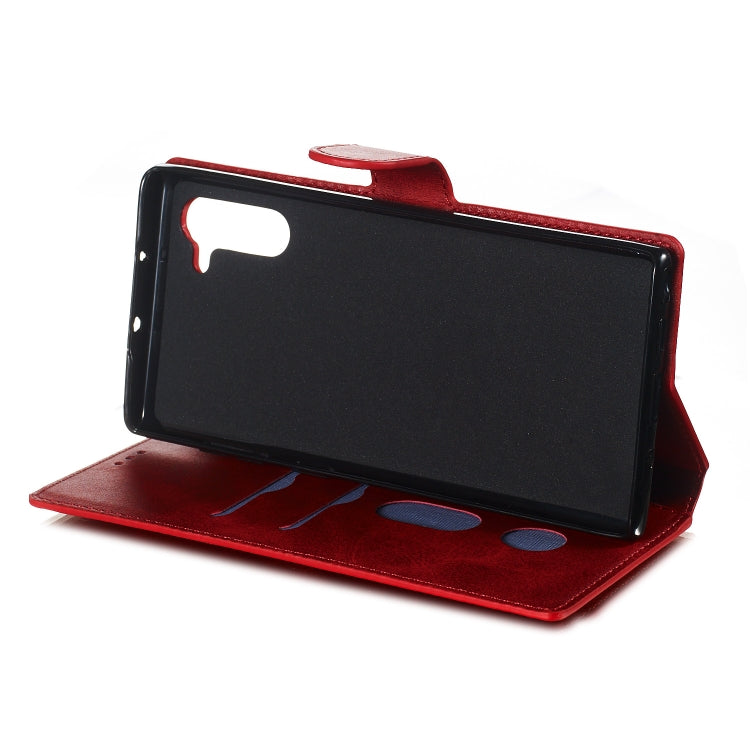 For Galaxy Note10 Solid Color Buckle Horizontal Flip Leather Case with Wallet & Holder & Card Slots