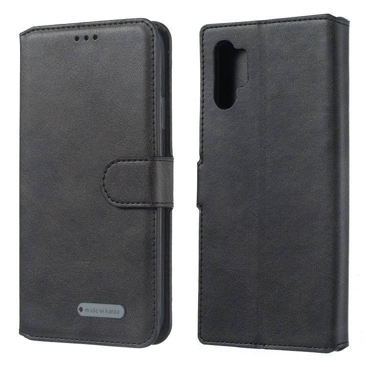 For Galaxy Note10+ Solid Color Buckle Horizontal Flip Leather Case with Wallet & Holder & Card Slots