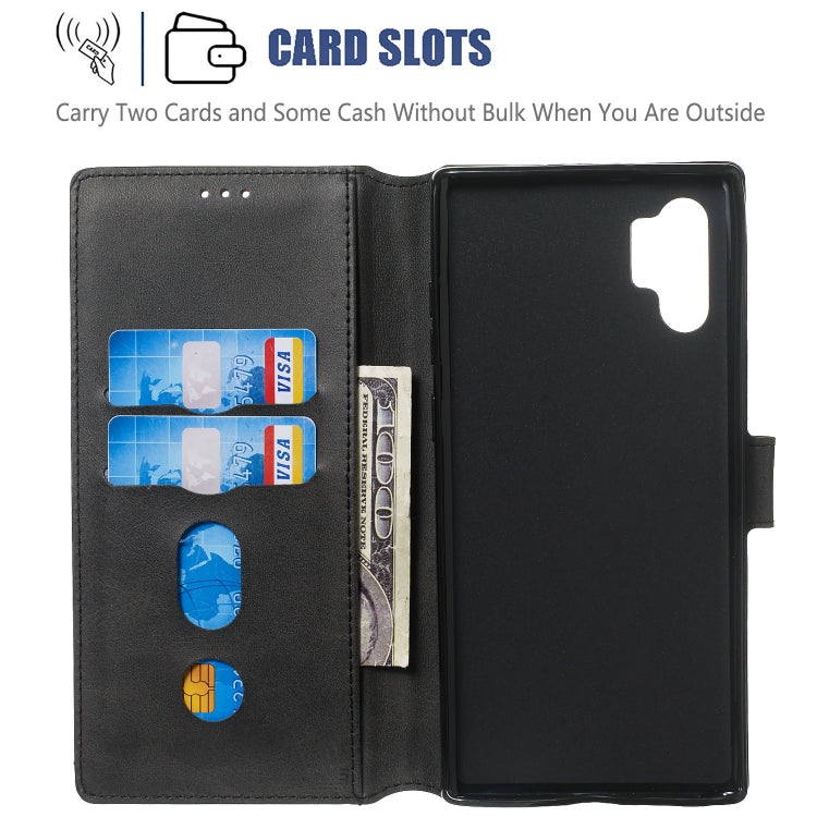 For Galaxy Note10+ Solid Color Buckle Horizontal Flip Leather Case with Wallet & Holder & Card Slots