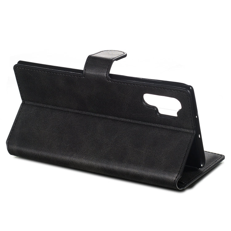 For Galaxy Note10+ Solid Color Buckle Horizontal Flip Leather Case with Wallet & Holder & Card Slots