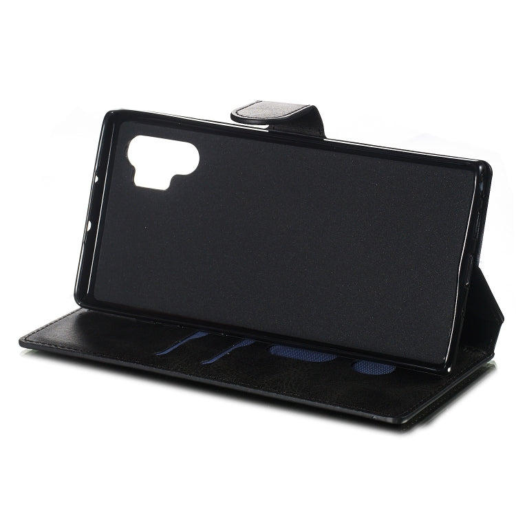 For Galaxy Note10+ Solid Color Buckle Horizontal Flip Leather Case with Wallet & Holder & Card Slots