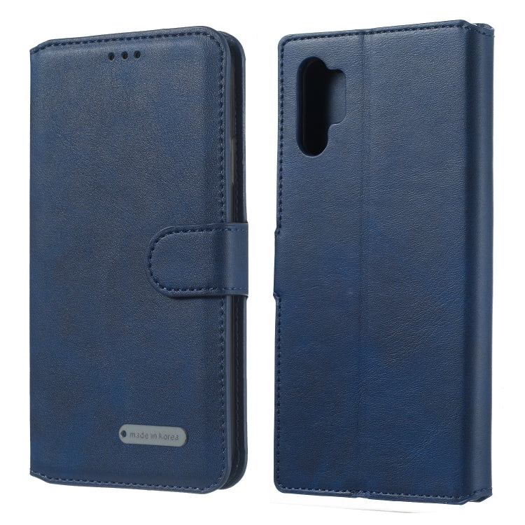 For Galaxy Note10+ Solid Color Buckle Horizontal Flip Leather Case with Wallet & Holder & Card Slots