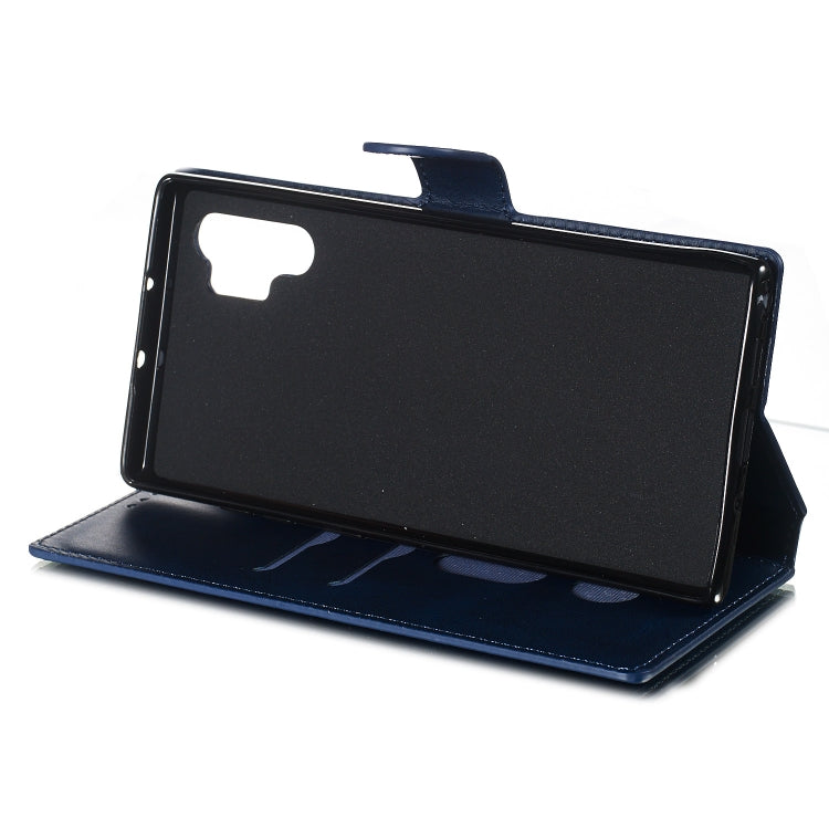 For Galaxy Note10+ Solid Color Buckle Horizontal Flip Leather Case with Wallet & Holder & Card Slots