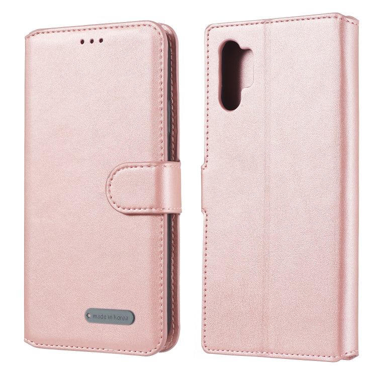 For Galaxy Note10+ Solid Color Buckle Horizontal Flip Leather Case with Wallet & Holder & Card Slots
