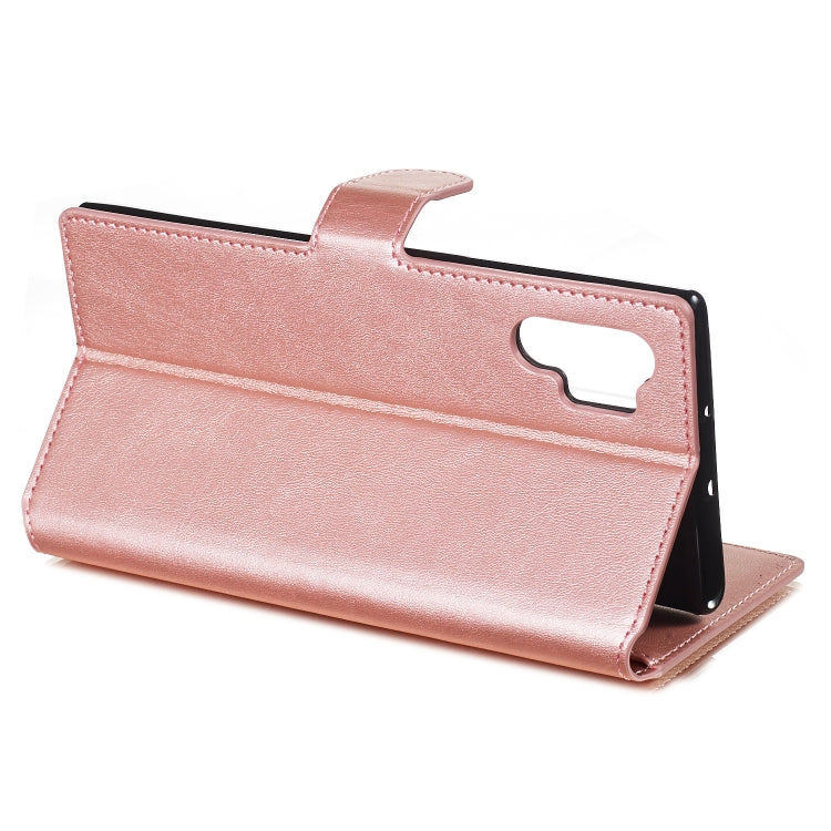 For Galaxy Note10+ Solid Color Buckle Horizontal Flip Leather Case with Wallet & Holder & Card Slots