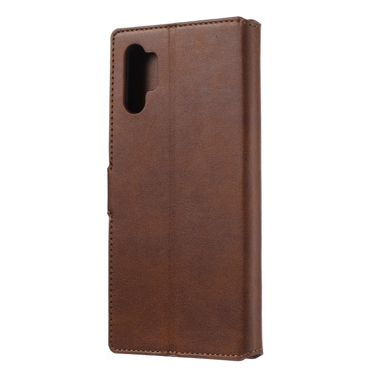 For Galaxy Note10+ Solid Color Buckle Horizontal Flip Leather Case with Wallet & Holder & Card Slots