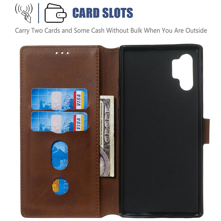 For Galaxy Note10+ Solid Color Buckle Horizontal Flip Leather Case with Wallet & Holder & Card Slots