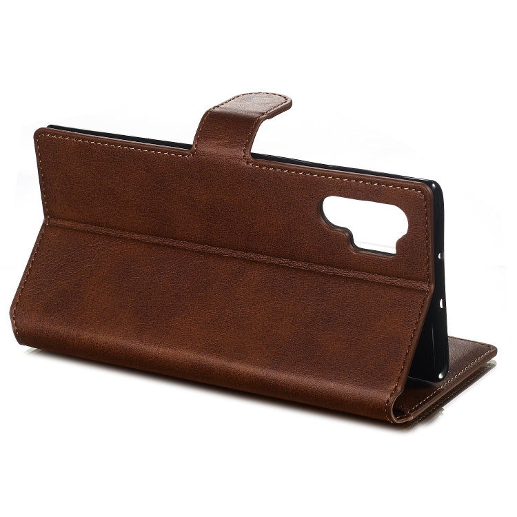 For Galaxy Note10+ Solid Color Buckle Horizontal Flip Leather Case with Wallet & Holder & Card Slots