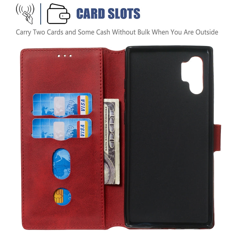 For Galaxy Note10+ Solid Color Buckle Horizontal Flip Leather Case with Wallet & Holder & Card Slots