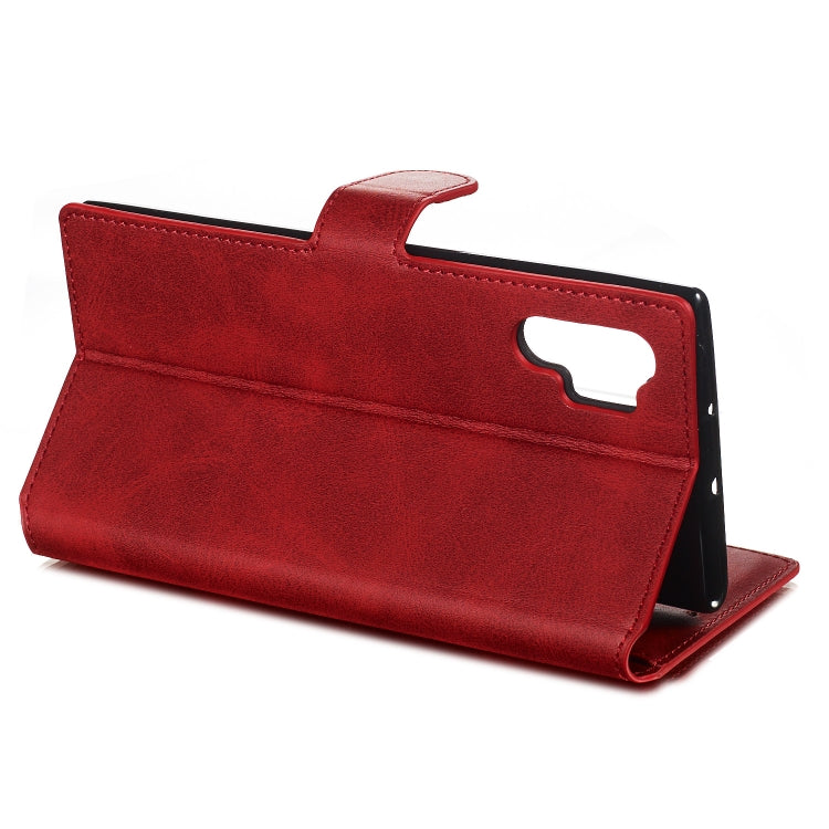 For Galaxy Note10+ Solid Color Buckle Horizontal Flip Leather Case with Wallet & Holder & Card Slots